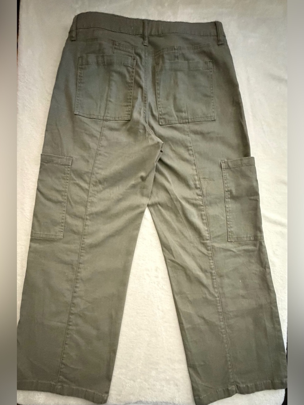 Celebrity Pink Wide Leg Olive Cotton Cargo Pants, Size 13/31 - Picture 4 of 14